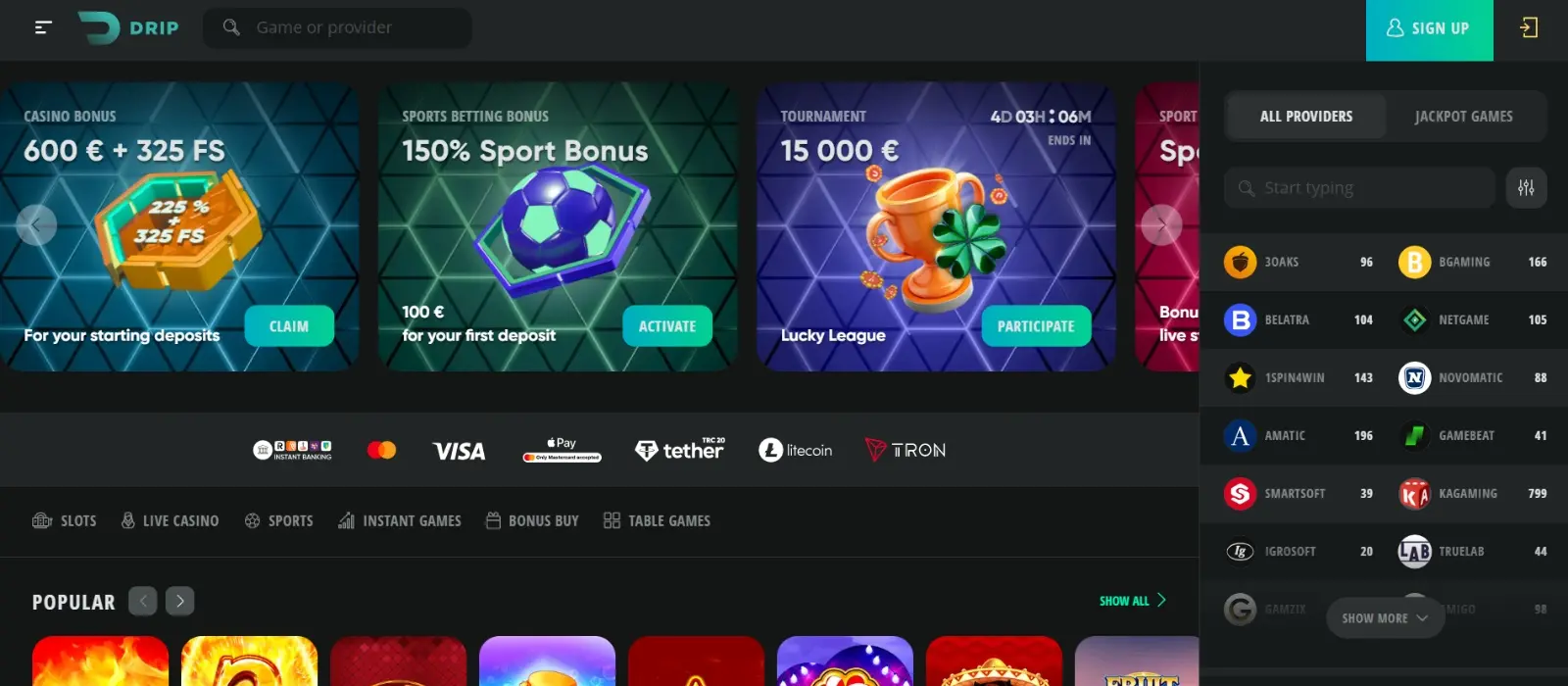 dripcasino casino bonus